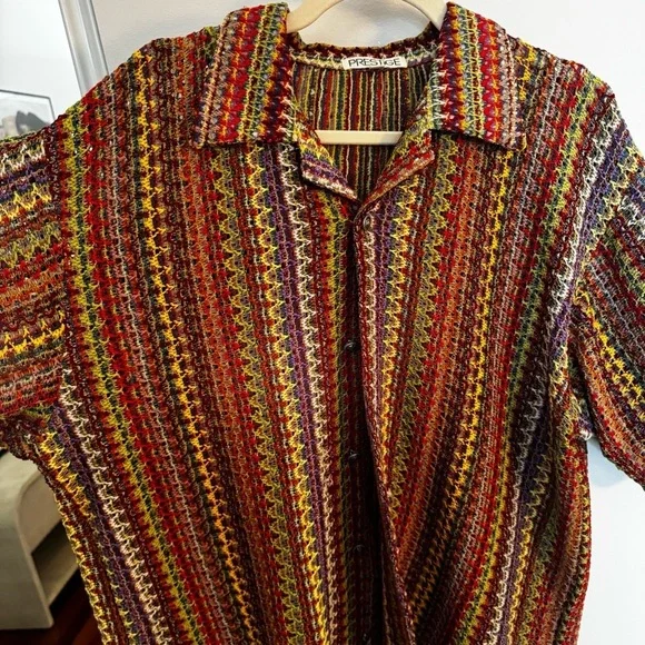 PRESTIGE rainbow knit button down - 90s vintage - Picture 3 of 4